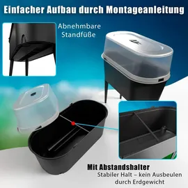 BigDean Hochbeet Balkon 77 x 38 x 84 cm Schwarz