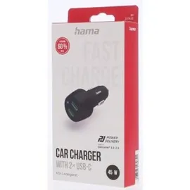Hama KFZ-Ladegerät 2x USB-C Power Delivery 45 W Schwarz