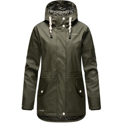 NAVAHOO Damen Warmer Regenjacke Wasserdichter Regenmantel mit Kapuze Oceans Heart