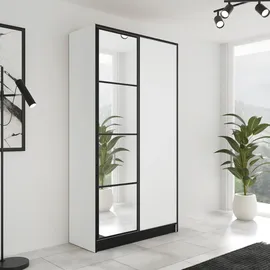 kier furniture Kleiderschrank Weiß Holzwerkstoff, 105x205x39 cm, Schlafzimmer Kleiderschränke, Drehtürenschränke