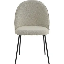 Polsterstuhl TOM TAILOR HOME, grau (graubeige, schwarz, schwarz), B:49,5cm H:84cm T:47,5cm, Polyester, Metall, Stühle, mit abgerundeter Rückenlehne