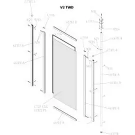Kermi Vario 2000 Seitenwand V2TWD075141AK 66,4-69,6x140cm, silber mattglanz, ESG klar