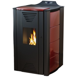 ThermoFlux wasserführender Pelletofen INTERIO 20 | 18 kW rot