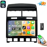 ESSGOO 6+128G Für VW Touareg 7L 2003-10 Autoradio CarPlay Android 15 GPS Navi Autoradio (6GB+128GB, RDS, 4G LTE, Digitalradio (DAB), FM, AM, Carplay Android Auto Bluetooth EQ USB GPS Navi WIFI Touchscreen) schwarz