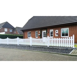 Kunststoff Gartenzaun Fehmarn - 180 x 100 cm - Weiß (RAL 9016) - Acrylbeschichtung - gerader Verlauf - 10 Jahre Garantie auf UV- und Farbbeständigkeit
