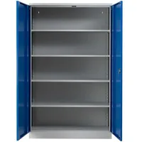 Proregal Stahlschrank Bee 4 Fachböden HxBxT 195x120x60cm | Grau-Blau
