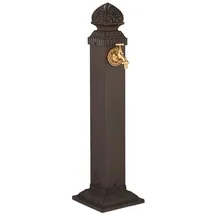 Relaxdays Standbrunnen Antik 81 cm Dunkelbraun/Gold