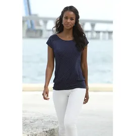 LASCANA Longshirt Marine-gepunktet 40/42