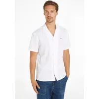 Tommy Jeans »TJM LINEN BLEND CAMP SHIRT EXT«, weiß