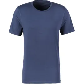 Bruno Banani BRUNO BANANI, Herren, Gr. S, bunt (navy, grau, meliert, petrol), Jersey, Obermaterial: 95% Baumwolle, 5% Elasthan, unifarben, Basic, bequem hüftbedeckend, Rundhals, abgesteppte Kante, Shirts Multipacks Unterhemd, mit Rundhals-Ausschnitt