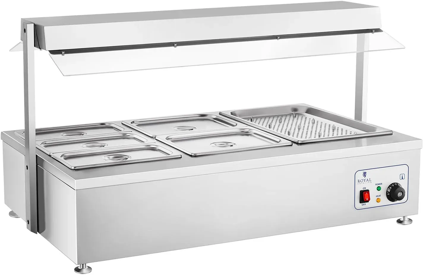 Preisvergleich Produktbild Royal Catering Bain Marie - 6 GN - mit Fleischaufsatz RCBM-6D