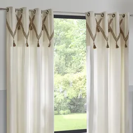 ATMOSPHERA CREATEUR D'INTERIEUR Atmosphera - Vorhang Carmen - beige - Jute & Baumwolle 140x260 cm - Leinen weiß