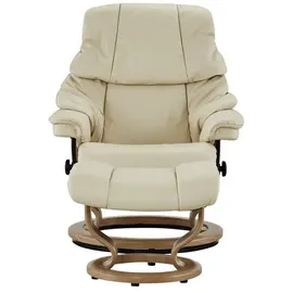 Stressless Relaxsessel Reno Leder 79 x 108 x 75 cm Creme mit Hocker