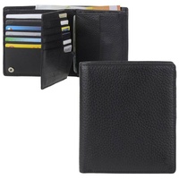 Esquire große Geldbörse mit 16 Kartenfächern RFID Schutz Leder schwarz Herren Portemonnaie Geldbeutel Brieftasche