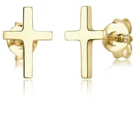 Elli »Ohrringe 375 Gelbgold« Kreuz in Gold | Gr.: onesize