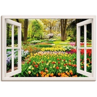 Artland Wandbild »Fensterblick Tulpen Garten Frühling«, Fensterblick, (1 St.),