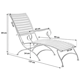 Merxx Schlossgarten Relaxliege 137 x 65 x 89 cm natur