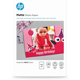 HP Fotopapier matt weiß, 10x15cm, 180g/m2, 25 Blatt (7HF70A)