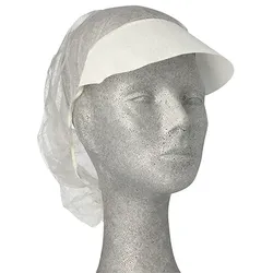 100 Medi-Inn® Barett-Hauben, Vlies Ø 52 cm weiss mit Schirm