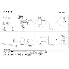 FARO Le Vita 1-flg. 14W 30 cm retro schwarz matt