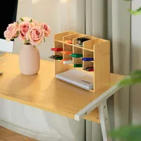 Relaxdays Schreibtisch Organizer, Bambus, 13 Fächer, HxBxT: 21 x