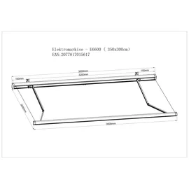 Primaster Kassetten-Markise 3,5 x 3 m rot