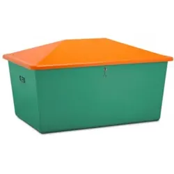 CEMO Streugutbox 2200 Liter ohne Entnahme grün/orange