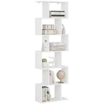 Woltu Bücherregal, 1-tlg., 6 Fächer, Holzwerkstoff, 60x189,5x24 cm(BxHxT) weiß 60 cm x 189.5 cm x 24 cm
