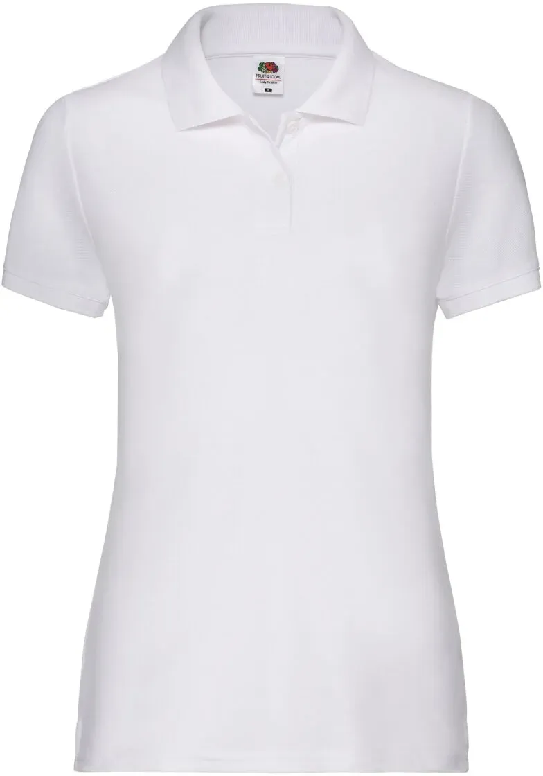 Fruit of the Loom - 65/35 Damen Poloshirt aus Mischgewebe - White / L