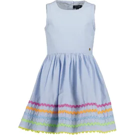 blue seven BLUE SEVEN, Mädchen, Gr. 98, N-Gr, hl blau, Web, Obermaterial: 100% Baumwolle, kontrastfarbene Details, unifarben, Basic knieumspielend, Rundhals, Kleider Sommerkleid