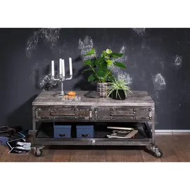 Massivmoebel24 Couchtisch Mango grau Massivholz 110 x 60 x 50 cm