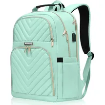 kuosdaz Damen Rucksack 15,6 Zoll USB Ladeanschluss Mintgrün
