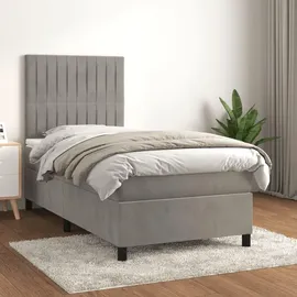 vidaXL Boxspringbett 100 x 200 cm Hellgrau