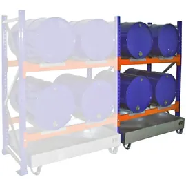 Bauer Südlohn Anbauregal Stahl 2 Ebenen 4x 200 l liegend/stehend
