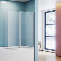 Badewannenaufsatz 2-teilig Duschwand  Duschkabine ESG Badewannenfaltwand