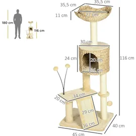PawHut Kratzbaum 116 cm Beige/Braun