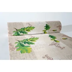 MANK Airlaid Tischläufer Simon, 40 cm x 24 m , 1 Stück - Tischtuch Tischband Herbst Blätter Eichel