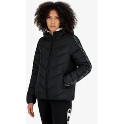 Champion Steppjacke - leichte wattierte Kapuzenjacke in Kontrastoptik - schwarz Damen