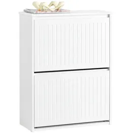 SoBuy Schuhkipper 61 x 81 x 26 cm mit verstellbaren Einlegeböden / weiß