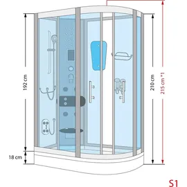 AcquaVapore AquaVapore Dusche Duschkabine D60-70M3R Duschtempel Sauna 80x120 cm