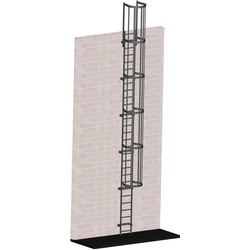 Zarges Steigleiter an baulichen Anlagen Aluminium 7,40m SH