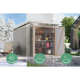 Karibu Gerätehaus Titanium 3 SET 4,97 x 2,09 m Grau/Schwarz