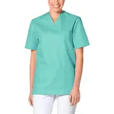 CLINIC DRESS Schlupfkasack - Unisex Kasack Damen und Herren bunt für Pflege und Altenpflege, Kurzarm und Brusttasche, 95 Grad Wäsche Aqua Green M - M