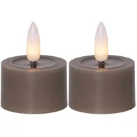 Star Trading Flamme Flow LED-Kerze 4 x 5 cm taupe