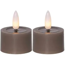 Star Trading Flamme Flow LED-Kerze 4 x 5 cm taupe
