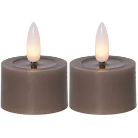 Star Trading Flamme Flow LED-Kerze 4 x 5 cm taupe