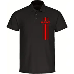 multifanshop Poloshirt - Mainz - Streifen - Druck rot - Polo