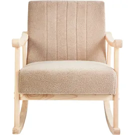 Beliani Schaukelsessel LEKNES Bouclé 0 x 0 x 0 cm Beige gepolstert
