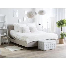 Beliani Bett verstellbar Stoff Duke 160 x 200 cm