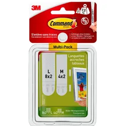 3M Command Bilder-Montage Strips, Mittelgroße (M) 4x2 und große (L) 8x2, Vorteilspack, 17209